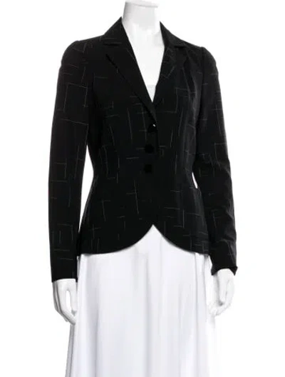Pre-owned Kenzo Wool Printed Blazer In Black