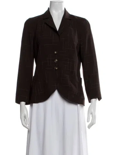 Pre-owned Kenzo Wool Printed Blazer In Brown