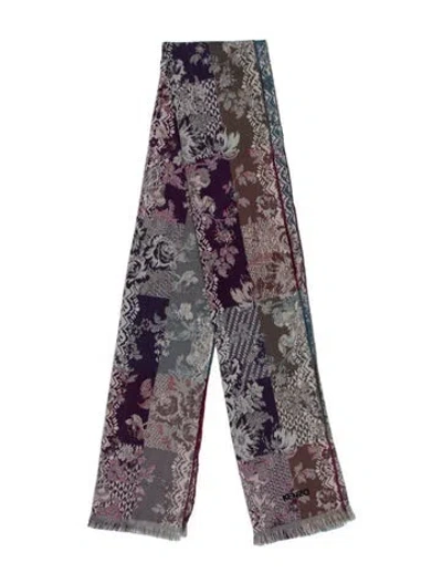 Pre-owned Kenzo Wool Printed Scarf In Purple