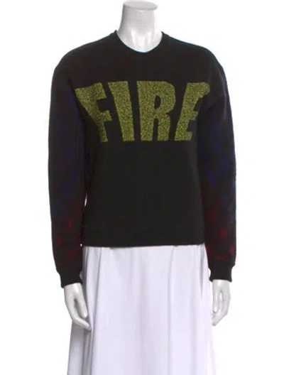 Pre-owned Kenzo Wool Printed Sweater In Black