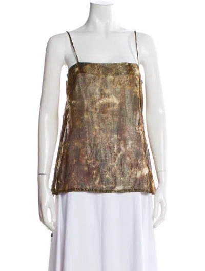 Pre-owned Kenzo Wool Printed Top In Brown