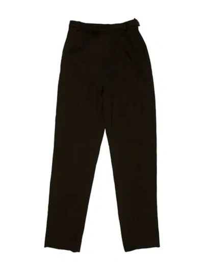 Pre-owned Kenzo Wool Straight Leg Pants In Black