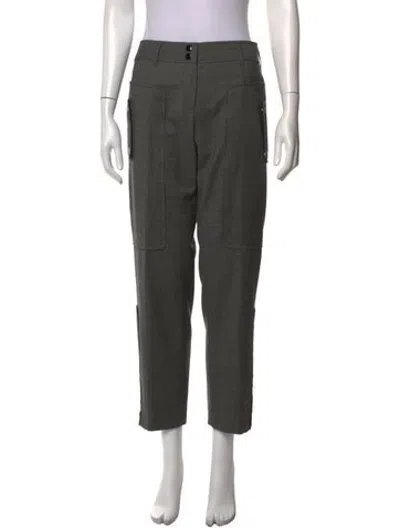 Pre-owned Kenzo Wool Straight Leg Pants In Grey