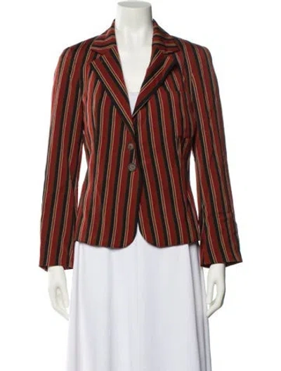 Pre-owned Kenzo Wool Striped Blazer In Orange