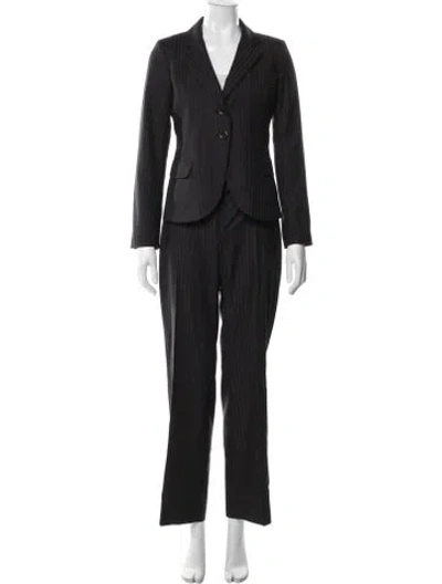 Pre-owned Kenzo Wool Striped Pantsuit In Black