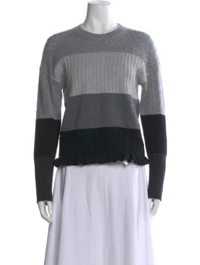 Pre-owned Kenzo Wool Striped Sweater In Gray