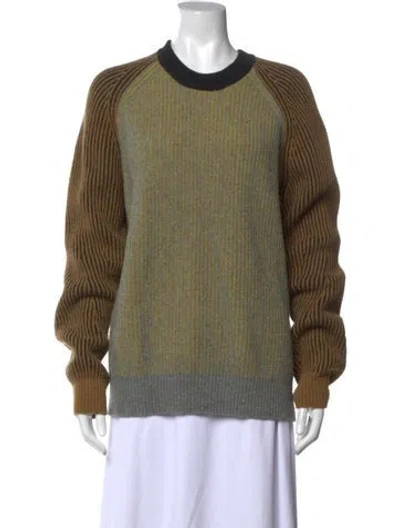 Pre-owned Kenzo Wool Striped Sweater In Green