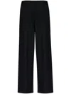 Kenzo Straight Wool Casual Trousers In Black