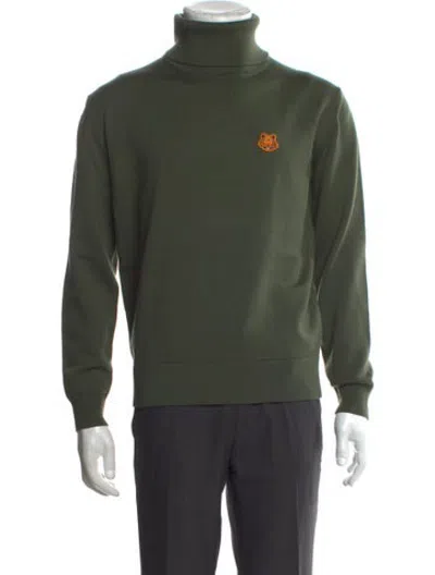 Pre-owned Kenzo Wool Turtleneck Pullover In Green