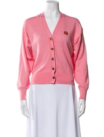 Pre-owned Kenzo Wool V-neck Sweater In Pink