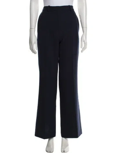 Pre-owned Kenzo Wool Wide Leg Pants In Blue