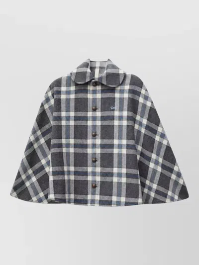 Kenzo Wool-blend Single-breasted Cape In Black