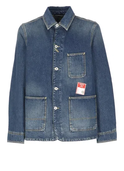 Kenzo Logo-patch Denim Jacket In Blue