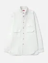 Kenzo Workwear Overshirt In Textured Cotton In White