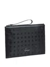 Kenzo Woven-pattern Wash Bag In Black