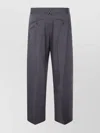 Kenzo Woven Straight Cut Tailored Trousers In Gray