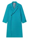 Kenzo Wrap Coat In Blue