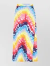 Kenzo Tie Dye Printed Satin Wrap Midi Skirt