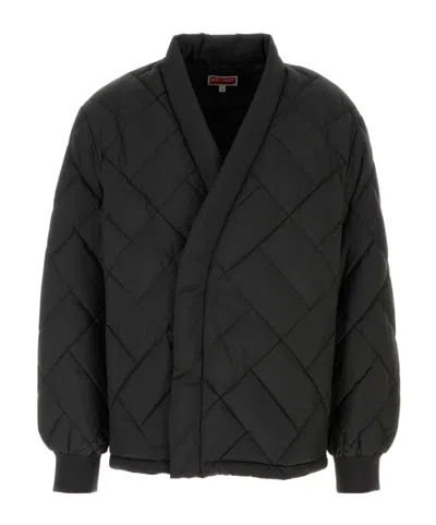 Kenzo Wrap-design Padded Jacket In Black