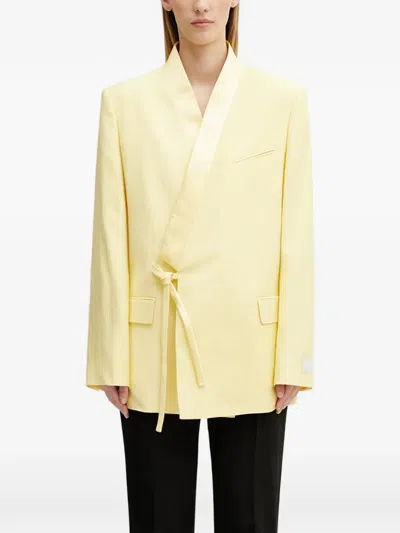 Kenzo Wrap-style Blazer In Yellow