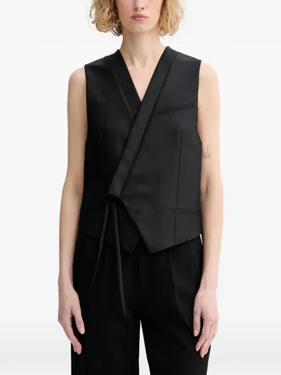 Kenzo Wrap-style Sleeveless Vest In Black