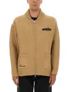 Kenzo X Futura 2000 Flower-intarsia Zip Cardigan In Neutral