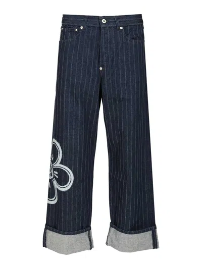 Kenzo X Futura 2000 Cuffed Jeans In Blue