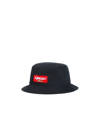 Kenzo Reversible Cotton Bucket Hat With ' X Futura 2000' Embroidery In Blue