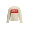 Kenzo Futura 2000 Wool Sweater With Graphic Print In Neutral