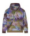 Kenzo Hooded Wool Blend Top Abstract Pattern In Multi