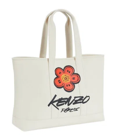 Kenzo ' X Futura 2000' Large Tote Bag ' Utility' In Canvas In Sand