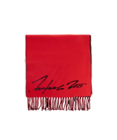 Kenzo ' X Futura 2000' Reversible Scarf In Wool In Red