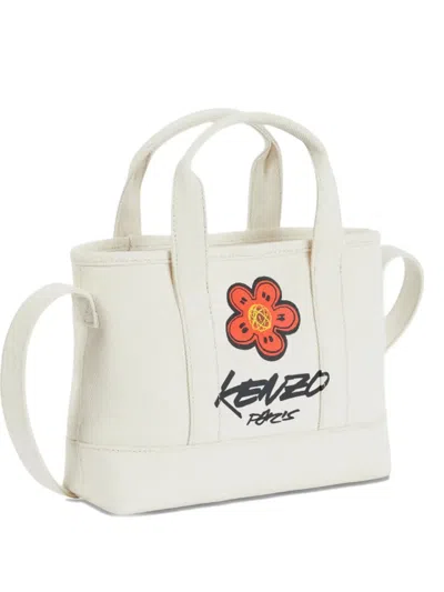 Kenzo X Futura 2000 Small  Utility Canvas Tote Bag In Neutral