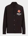 Kenzo Men Shirt Jacket With Floral Details X Futura 2000 In Black