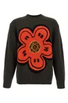 Kenzo Boke Flower Cotton Blend Sweater In Brown