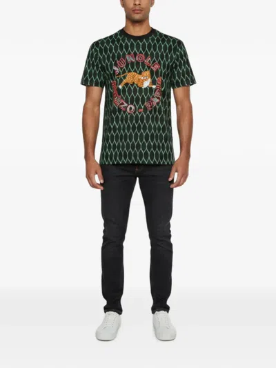 Pre-owned Kenzo X H&m Tiger-print Crew-neck T-shirt In Black