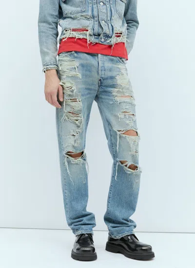 Kenzo X Levi's 501 1933 Distressed Jeans In Blue