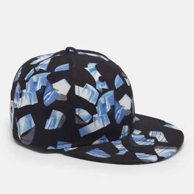 Pre-owned Kenzo X New Era Black Shattered Print Gabardine Baseball Cap Size 55