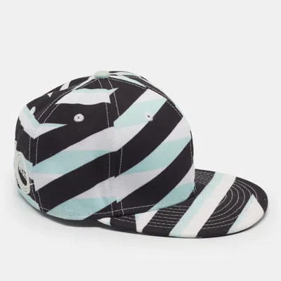 Pre-owned Kenzo X New Era Green/black Striped Gabardine Baseball Cap Size 55