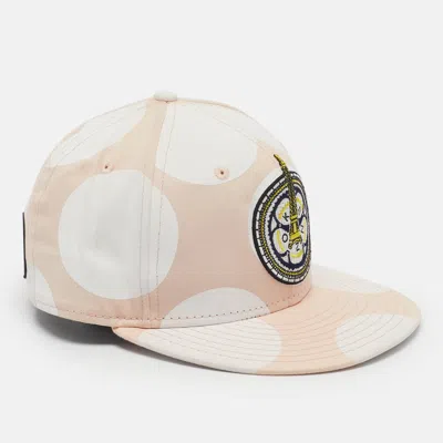 Pre-owned Kenzo X New Era White/peach Polka Dot Print Canvas Baseball Cap Size S In Multicolor