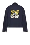 Kenzo Verdy Collection Padded Workwear Jacket In Rinse Blue Denim