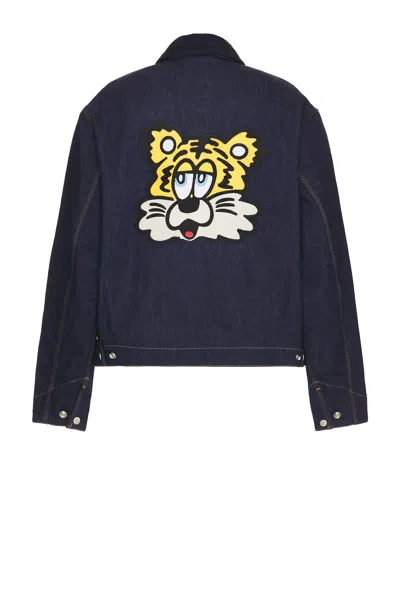 Kenzo X Verdy Collection Padded Workwear Jacket In Rinse Blue Denim
