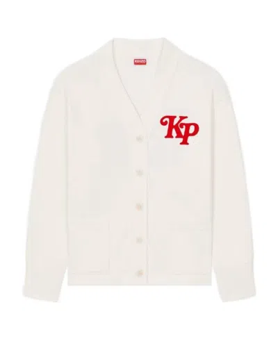 Kenzo X Verdy Embroidered Cardigan In White