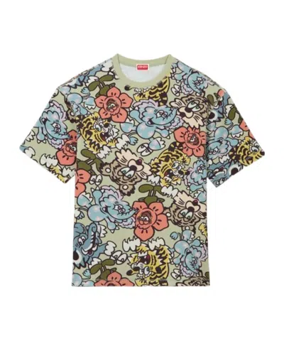Kenzo Verdy Printed Waffle-knit Cotton T-shirt In Multi