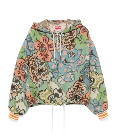 Kenzo X Verdy Patterned-jacquard Jacket In Green