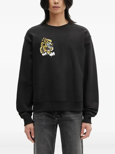 Kenzo X Verdy Tiger-embroidered Sweatshirt In Black
