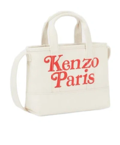 Kenzo X Verdy Utility Canvas Tote Bag In White
