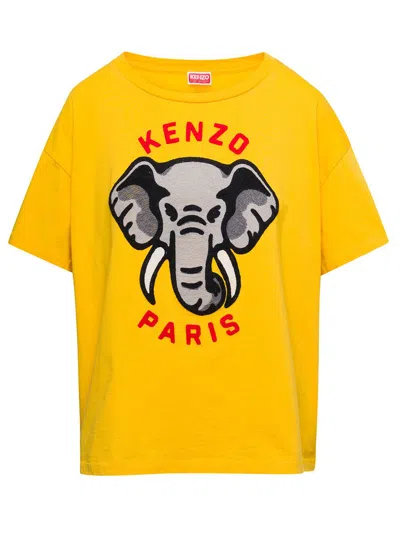Kenzo Yellow Cotton T-shirt In Golden