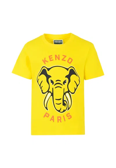 KENZO YELLOW T-SHIRT FOR BOY WITH ELEPHANT