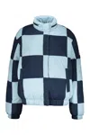 Kenzo Checkerboard-print Puffer Jacket In Blue